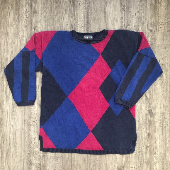 Paris Sport Club Sweaters - VTG 80s Paris Sport Club Shoulder Pads Sweater